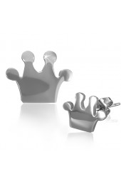 SALE - Plieniniai auskarai ,,Princesės karūna"